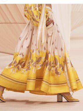 Zimmermann Cream & Yellow Printed Full Button Skirt